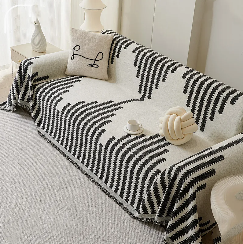 Reversible Chenille Sofa Cover – Four Season Soft Couch & Cushion Protector