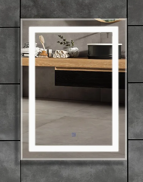Modern LED Lighted Wall Mirror for Bathroom & Home Décor