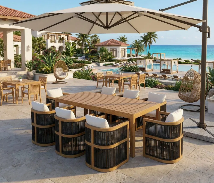 Modern Luxury Kitchen Dining Table and 6 Chair Set for Restaurant & Dining Room