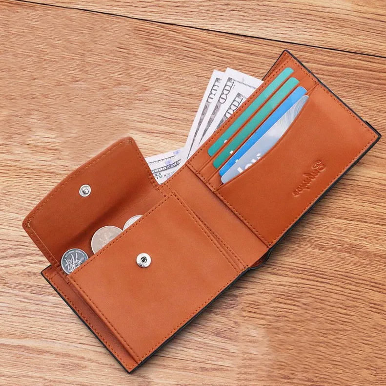 Classic Brown Leather Bifold Wallet with Card Holder