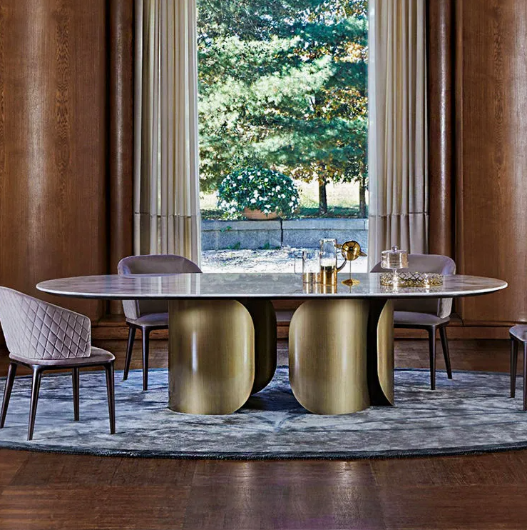 Elegant Luxury Modern Dining Room Furniture Set with Table and Chairs