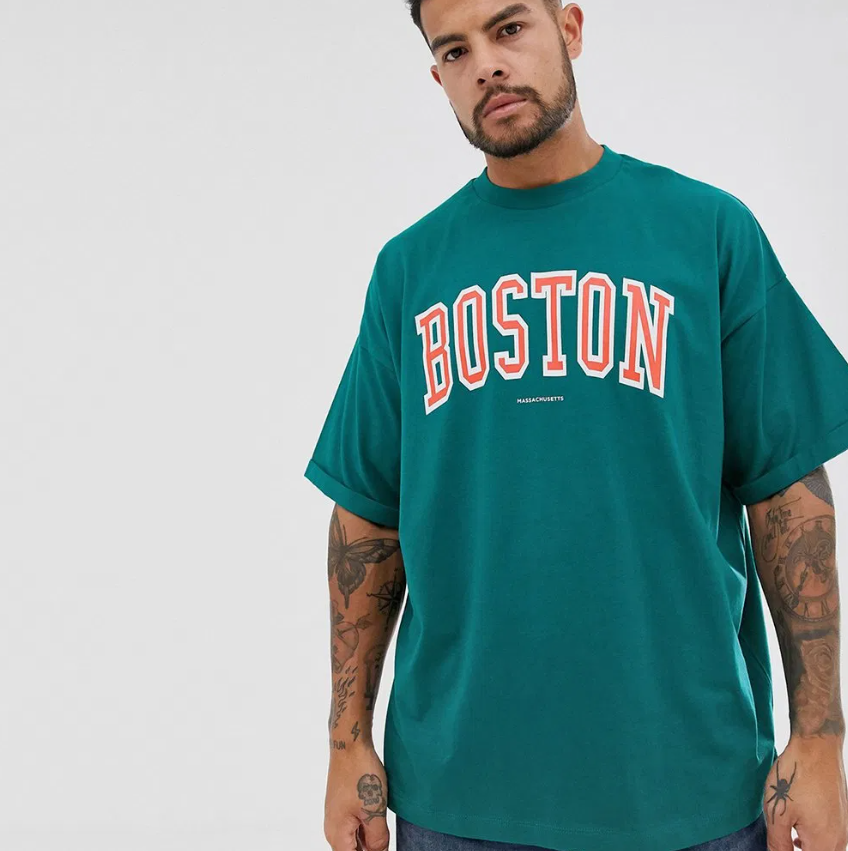 Men’s Oversized Loose Fit Crewneck T-Shirt – Heavyweight Drop Shoulder Streetwear Tee