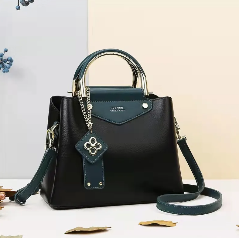 Elegant Black Top Handle Shoulder Handbag